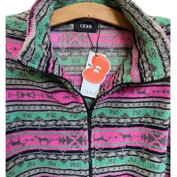 NEW! Cider Fleece Stand Collar Aztec Print Jacket NWT - S - Picture 15 of 15